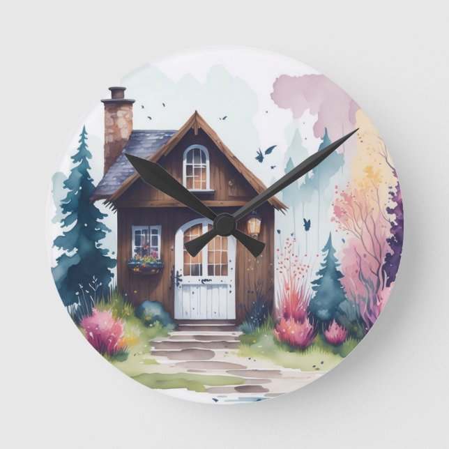 Pequeña cabaña en el reloj de pared de la pradera (Anverso)