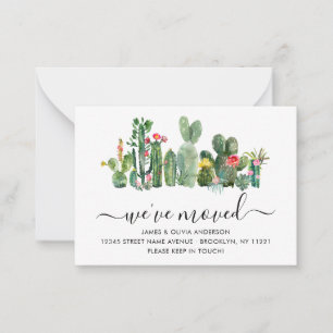 Pequeña Cactus de presupuesto Hemos mudado nueva tarjeta d