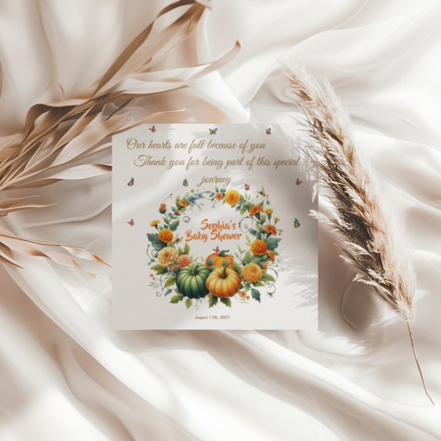 Pequeña Caída Floral de calabaza Gracias tarjeta (Subido por el creador)
