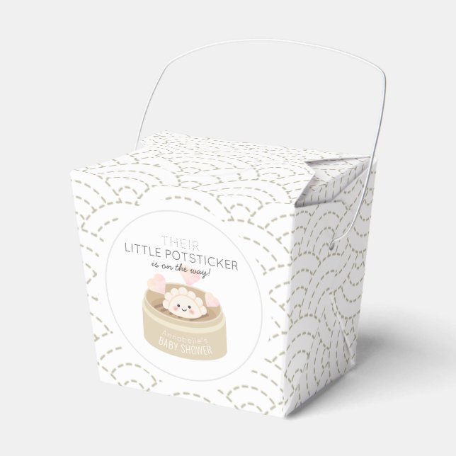 Pequeña caja de Baby Shower blanca de postigos (Front Side)
