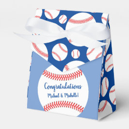 Pequeña caja de Baby Shower de beisbol con lugre