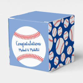 Pequeña caja de Baby Shower de beisbol con lugre