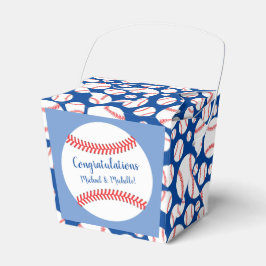 Pequeña caja de Baby Shower de beisbol con lugre