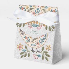 Pequeña Caja de Favor Floral de Pájaro