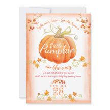 Pequeña calabaza acuarela invitación de embarazo