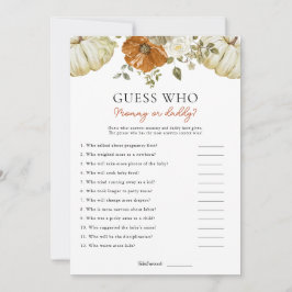 Pequeña Calabaza Adivina quién es la tarjeta de ju