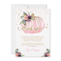 Pequeña Calabaza Baby Shower Gracias 4.5x6.25