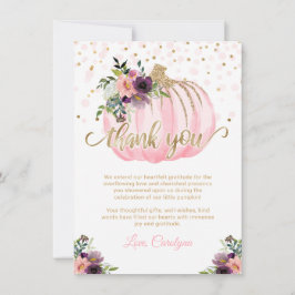 Pequeña Calabaza Baby Shower Gracias 4.5x6.25