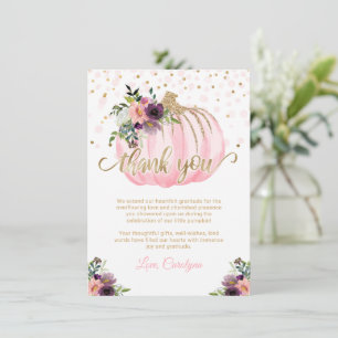 Pequeña Calabaza Baby Shower Gracias 4.5x6.25