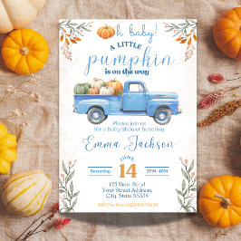 Pequeña calabaza Baby Shower Invitación Camión Azu
