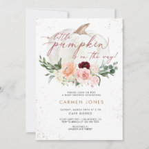 Pequeña calabaza Baby Shower invitación otoño flor