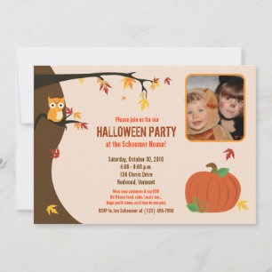 Pequeña Calabaza Cae Invitación a la fiesta de fot