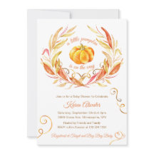 Pequeña Calabaza Cae Invitación de Baby Shower de 