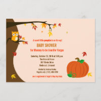 Pequeña Calabaza Cae Invitación de Baby Shower de 