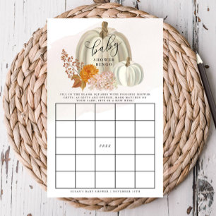 Pequeña Calabaza Caída Bebé Bingo Papel Bingo