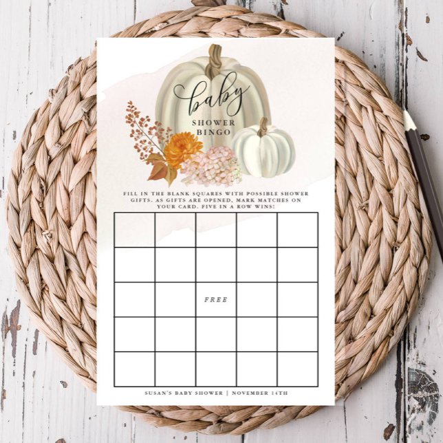 Pequeña Calabaza Caída Bebé Bingo Papel Bingo (Subido por el creador)