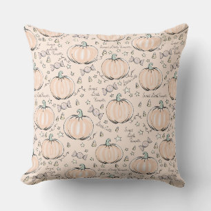 Pequeña Calabaza de Crema Cuta Cojín decorativo de