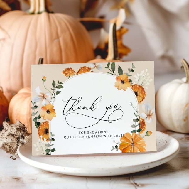 Pequeña calabaza ducha de bebé tarjeta de agradeci (Subido por el creador)