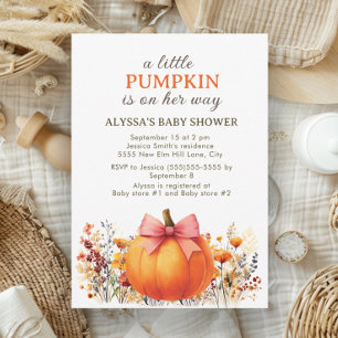 Pequeña Calabaza en Camino Invitación de Baby Show