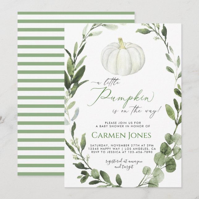 Pequeña calabaza en el camino a la invitación de B (Anverso / Reverso)