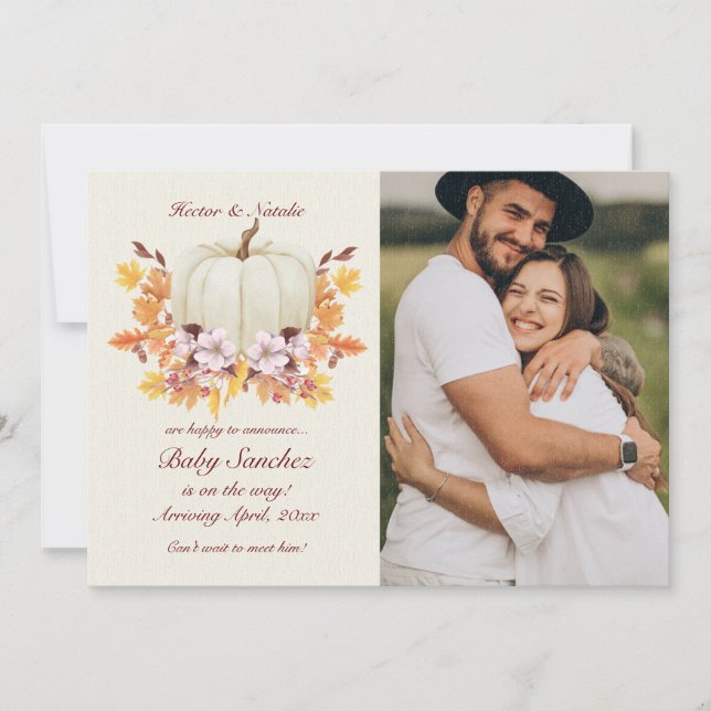 Pequeña Calabaza En El Camino De La Invitación Fot (Anverso)