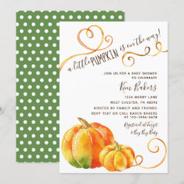 Pequeña calabaza Invitación de Baby Shower al otoñ
