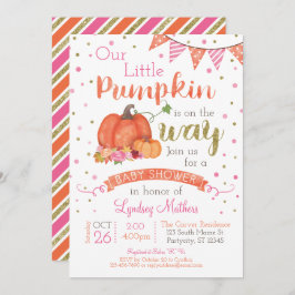 Pequeña calabaza Invitación de Baby Shower al otoñ