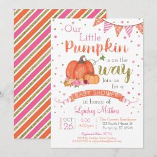 Pequeña calabaza Invitación de Baby Shower al otoñ
