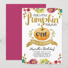 Pequeña Calabaza Invitación de cumpleaños