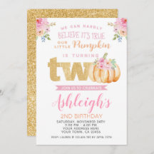 Pequeña Calabaza Invitación de cumpleaños