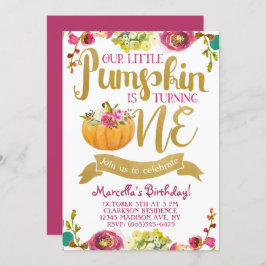 Pequeña Calabaza Invitación de cumpleaños