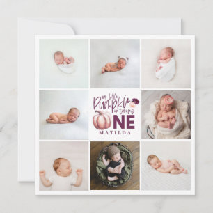 pequeña calabaza morada primer cumpleaños multifot