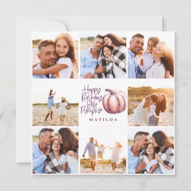 pequeña calabaza morado rosa floral multifoto (Anverso)