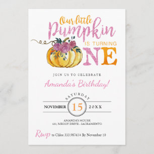 Pequeña calabaza Primera carta de invitación de cu