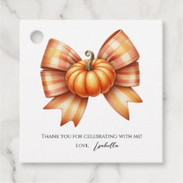 Pequeña Calabaza Primera Etiqueta de Favor de Cump