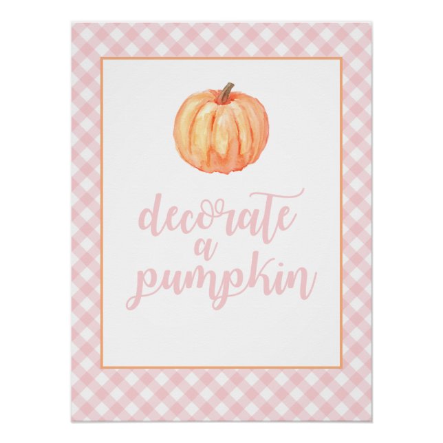 Pequeña Calabaza Rosa Caída Cumpleaños Decoración  (Anverso)