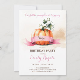 Pequeña Calabaza Tercer Chica de Invitación a fies