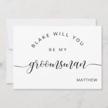 Caligrafía en blanco y negro, sé mi tarjeta Grooms