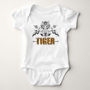 Pequeña camisa del bebé de la impresión del tigre