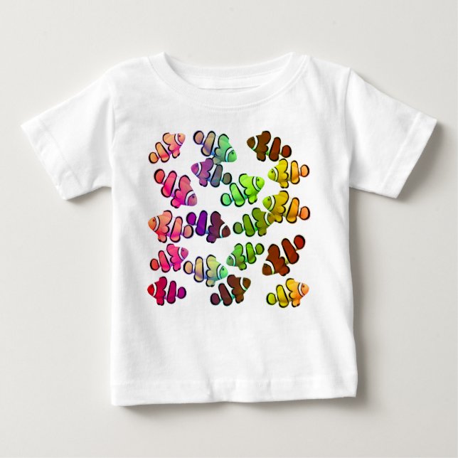 Pequeña camiseta colorida del niño de Clownfish (Anverso)