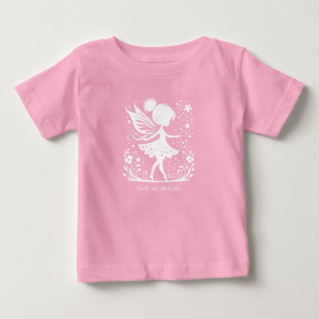 Pequeña Camiseta De Bebé Floral De Hada (Anverso)