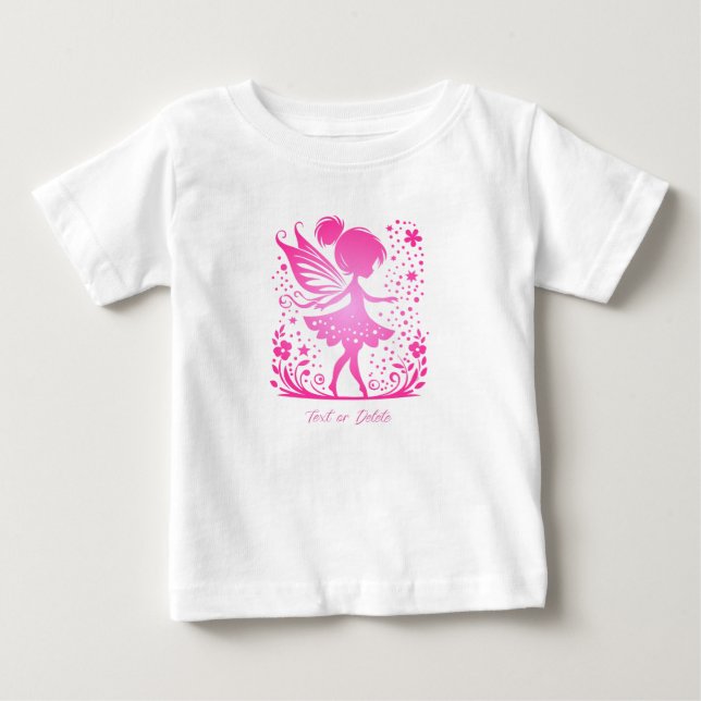 Pequeña Camiseta De Bebé Floral De Hada (Anverso)