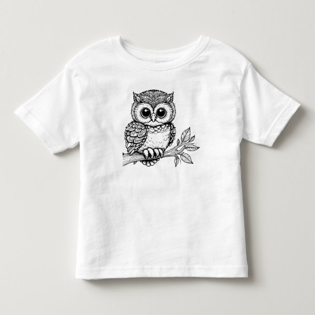 Pequeña camiseta de búho, perfecta para los pequeñ (Anverso)