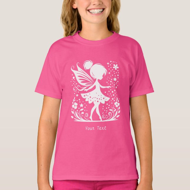 Pequeña camiseta de Chica floral de hadas (Anverso)