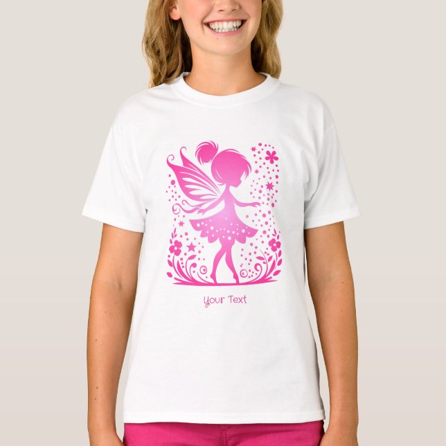 Pequeña camiseta de Chica floral de hadas (Anverso)