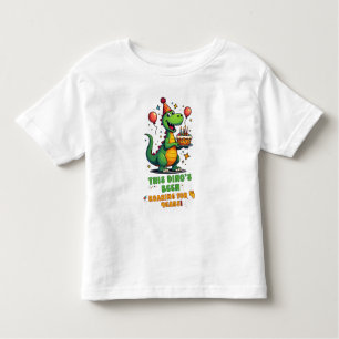 Pequeña camiseta de cumpleaños de dinosaurio para 