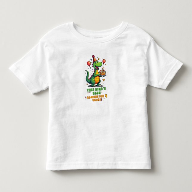 Pequeña camiseta de cumpleaños de dinosaurio para  (Anverso)