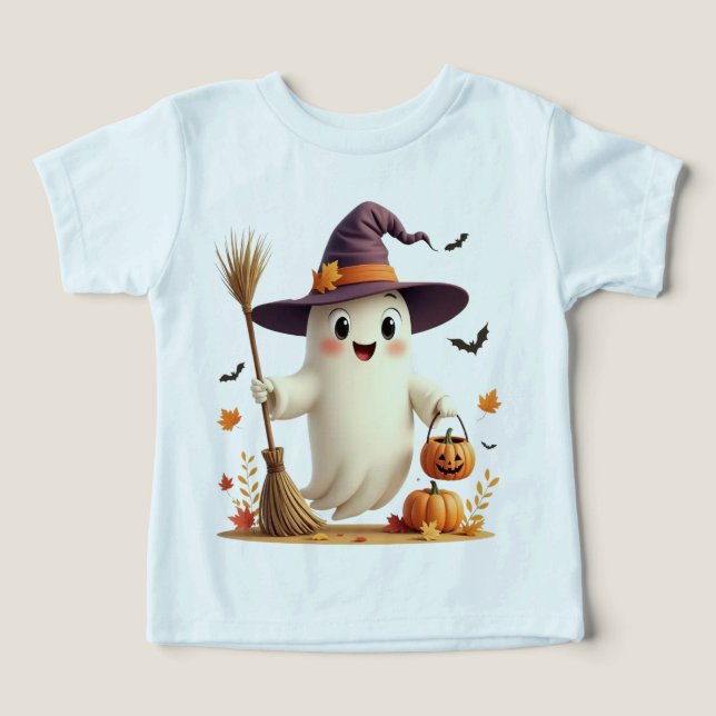 Pequeña camiseta de Fantasma Halloween (Diseño delantero )
