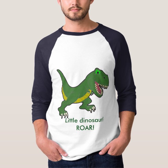 Pequeña camiseta de largo envuelta del dinosaurio (Anverso)