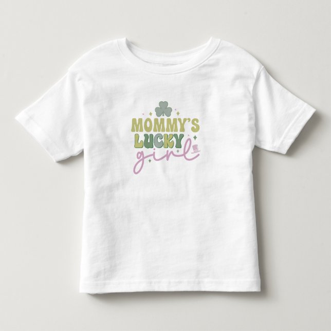 Pequeña camiseta de St. Patrick - "Chica afortunad (Anverso)
